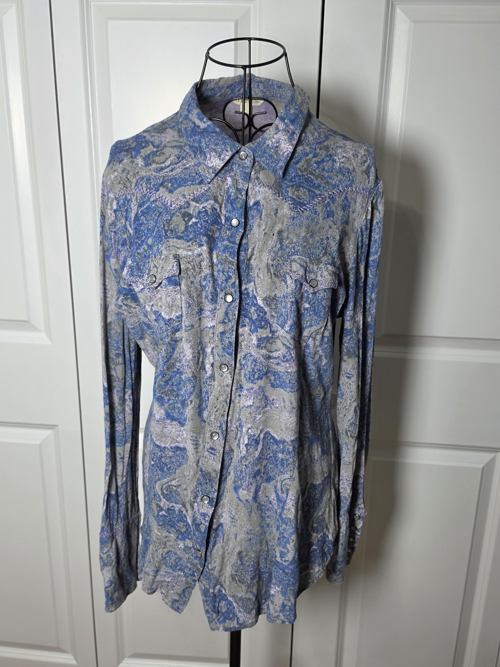 Stetson XL Paisley Pearl Snap Western Shirt